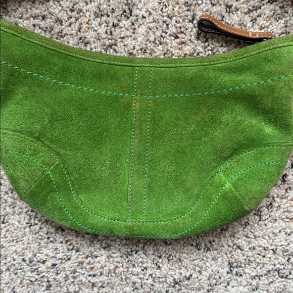 Coach Green Suede Shoulder Bag - Picture 2 of 6
